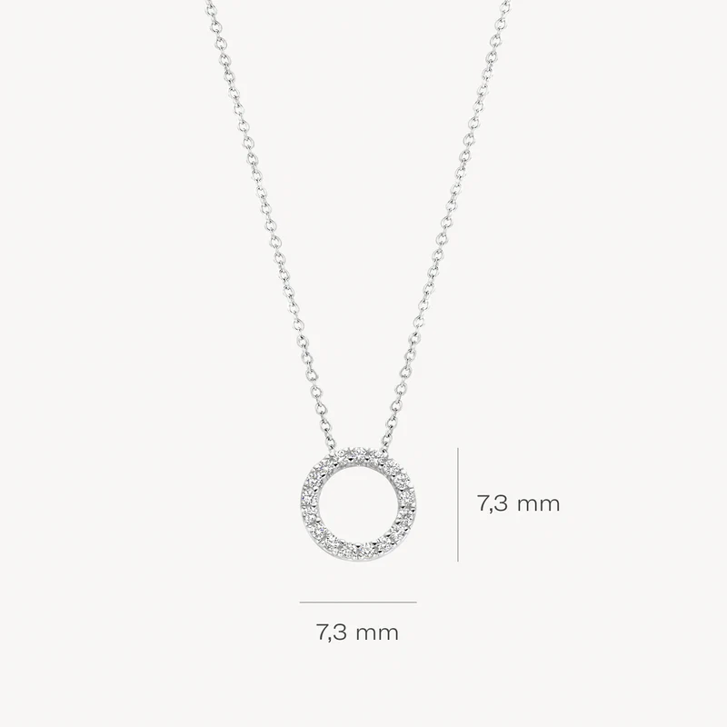 BLUSH - Collier pendentif zircon rond en or blanc – Image 3