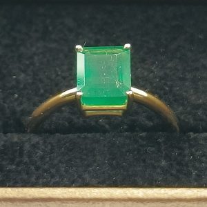 MCK Collection – Bague solitaire émeraude rectangulaire
