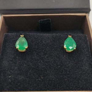 MCK Collection – Clous d’oreilles émeraude poire